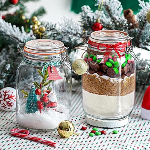Qianfenie 50 oz Glass Jars with Airtight Lids, Wide Mouth Mason Jars, 4 Pc