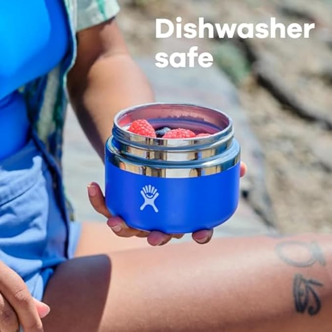 Hydro Flask Food Jar – Insulated Stainless Steel, Snack Travel Container for Hot Food, Lunch, & Soup 8 Oz Cascade Blue