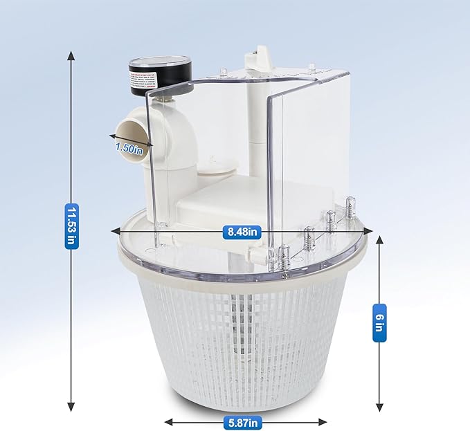 R211100 Vac Mate Pool Cleaner Vacuum Attachment Skimmer Dispenser Box Basket Handle,Multi-Function Skim Replacement