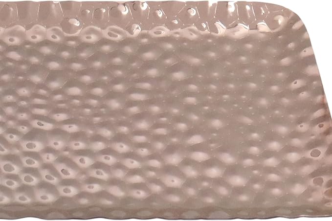 Antrader Hammered Rectangular Platter Serving Tray,Stainless Steel Decorative Storage Tray,Rose Gold(7.7-Inch by 3.7-Inch)