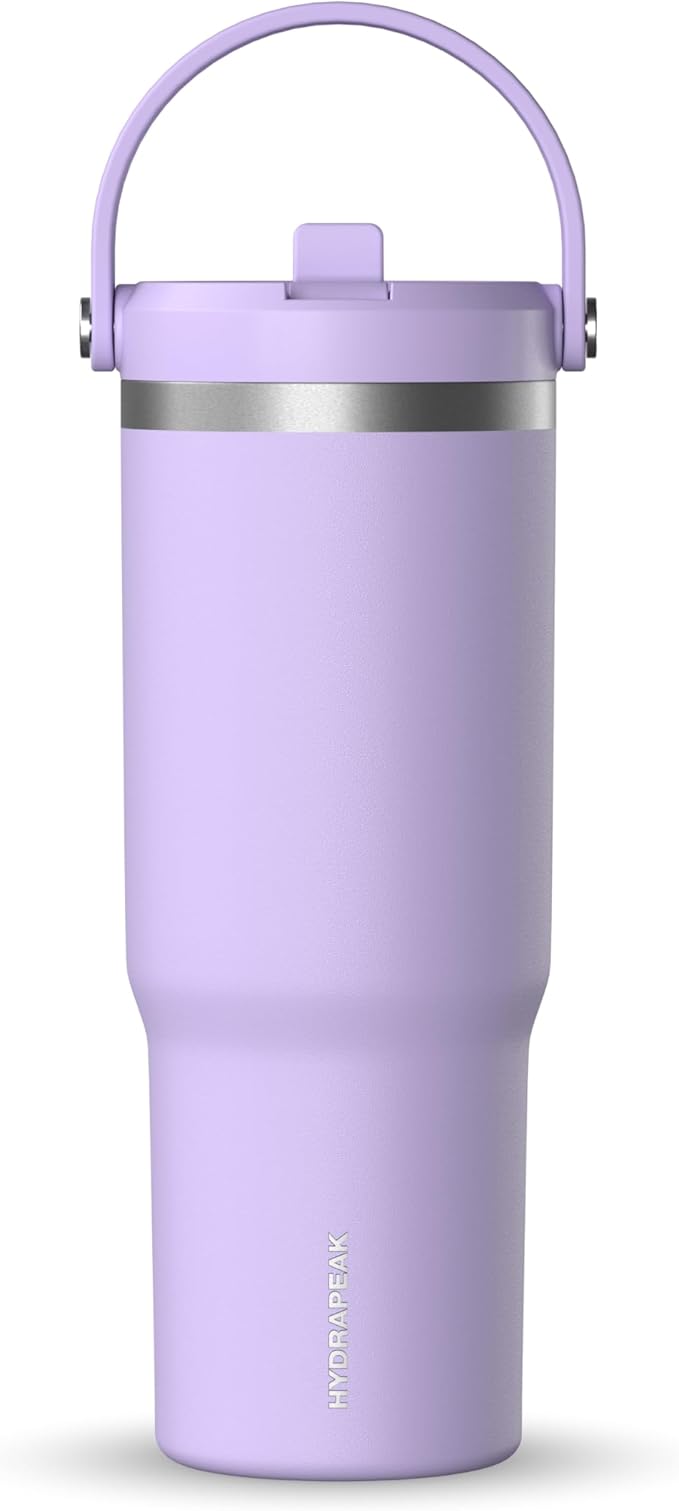 Hydrapeak Nomad 32 oz Tumbler with Handle and Straw Lid, Leakproof, Double Insulated, 32oz Cup Stainless Steel (Lavender) | with Handle, and Straw Lid, Leakproof, Double Insulated, 32oz Cup