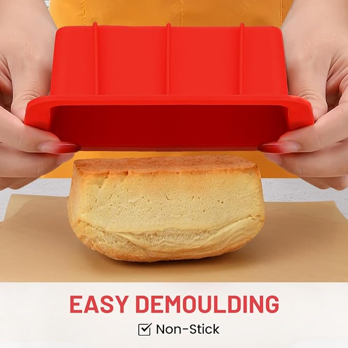 Silicone Mini Bread Loaf Pans for Baking, Small Loaf Pan Set of 4, 2.7x5.4 Inch Nonstick Bread Silicone Molds for Toast, Brownie, Loaf, Cake, Soaps