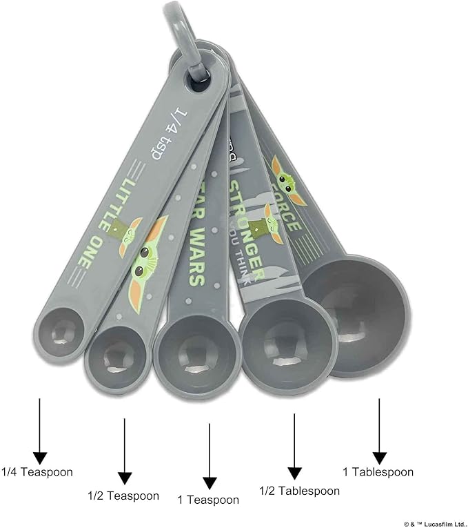 Disney Star Wars The Mandalorian Measuring Spoons - Adorable Baby Yoda Measuring Spoons for Kitchen