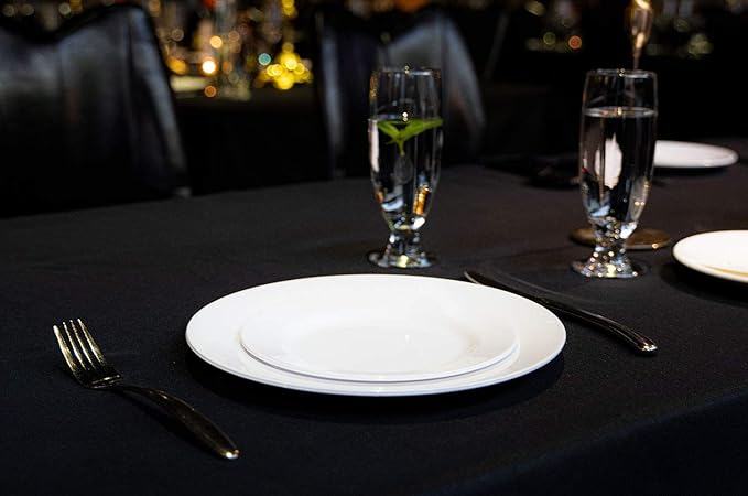 POSATE 60PCS White Disposable Plastic Plates, Heavy Duty Plates for Wedding/Party, 30PCS Dinner Plates 10.25’’ and 30PCS Dessert/Salad Plates 7.5’’, White Plates for Party Event