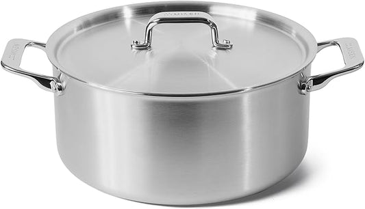 Misen 6.75 QT Stainless Steel Stock Pot with Lid - Stew & Soup Pot with Handles - Large Pot for Cooking