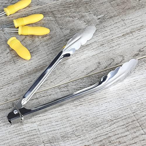 Chef Craft Classic Clam Shell Tongs, 9 inches in length, Stainless Steel (Pack of 2)