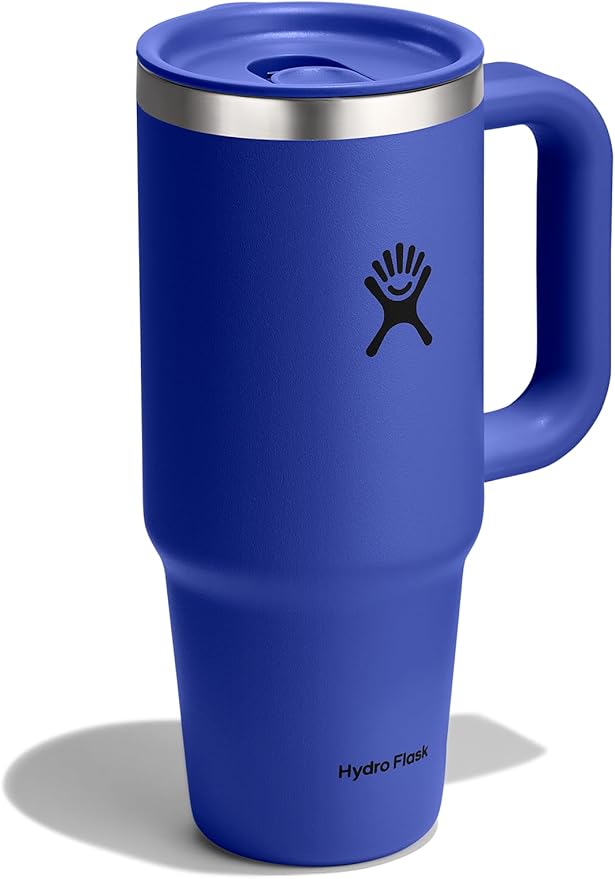 Hydro Flask Coffee Travel Tumbler Mug – Insulated Stainless Steel, Leak Resistant Hot & Iced Coffee Cup 24 Oz Capri Blue