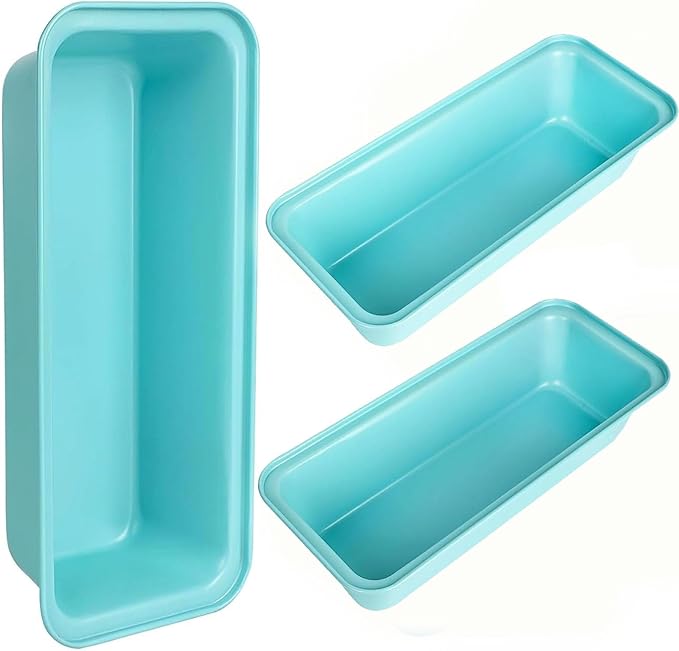 3-Pack 13x5 Nonstick Loaf Pan, 450°F Oven Safe Carbon Steel Bread Pans for Easy Release & Quick Clean, Ideal for Home Bakers Baking Banana Bread, Meatloaf, Cake & Sourdough