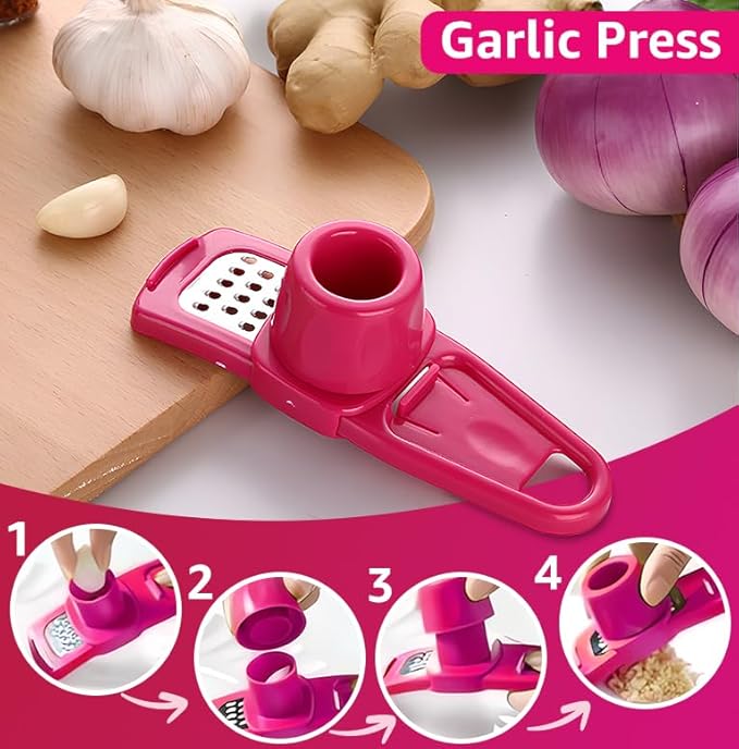 Landkitch-Garlic Grinder-Hand Garlic Grinder-Small Hand Grinder for Garlic-Garlic Slicer-Garlic Mincer-2025 New Hand Press Garlic Chopper-Garlic Press Hand Specialty Tools (Green)