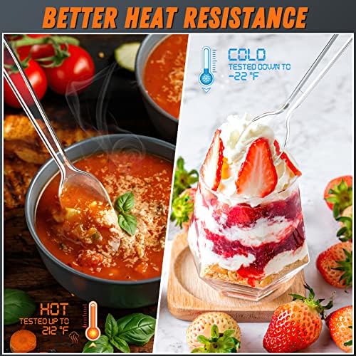 Dipoo 6.8" Clear Plastic Spoons Heavy Duty, 360 Count
