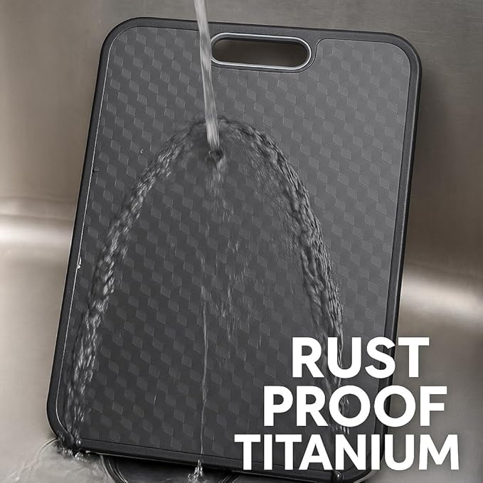 Titanium Cutting Board for Kitchen, Cutting Board Double Sided Food Grade, Pure Titanium and Wheat Straw PP, Scratch Resistant, Non Toxic Chopping Board, Dishwasher Safe, Easy to Clean Large Size