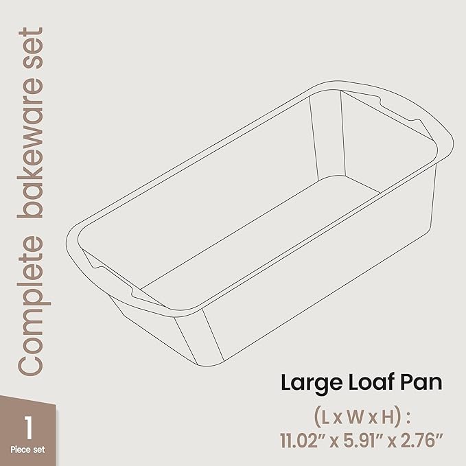 Bakken- Swiss Loaf Pan Set 1-Piece - Deluxe Nonstick Carbon Steel Bakeware for Perfect Bread and Cakes – Dishwasher Safe, Premium Pans for Home Baking