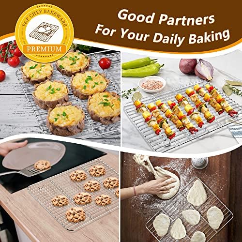 P&P CHEF Stainless Steel Baking Sheet with Rack Set for Cookie, 12.5 Inch