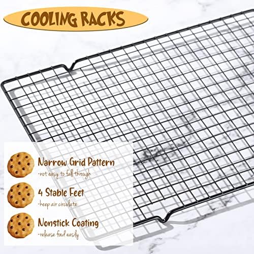 Harloon 6 Pieces Cooling Racks for Baking Wire Grid Set,16 x 9.8 Inch