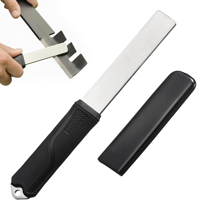 Frienda Diamond Sharpening 121n Dual-grit Knife Sharpener Stone Tool Lawn Mower Blade Sharpener File Garden Tool 325/1200 Grit Handheld Double with Angle Guide for Kitchen Axe Machete Chisel Drill