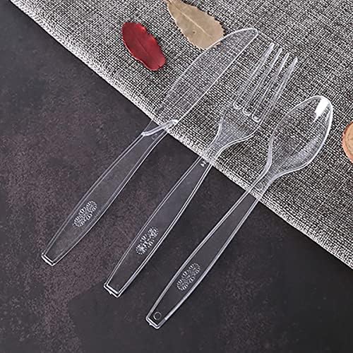 MOACOCK 300 Count Heavy Weight Clear Plastic Silverware