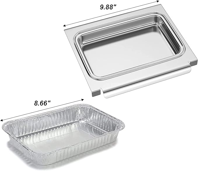 LS'BABQ Catch Pan and Drip Pans for Weber Spirit I II 200/300, Genesis II LX200/300 Series Grill,Aluminum Grease Cup/Tray Replacement Part for Weber 67047,83156,6415