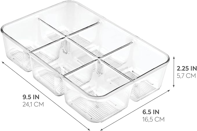 iDesign Clear Tea Bag & Sugar Packet Organizer for Drawer, Cabinet or Kitchen Countertop