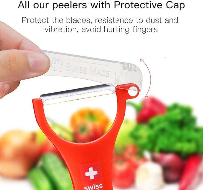 Original Swiss Made Peeler Vegetable&Fruits stainless steel blade Peeler for kitchen (RED-Soft skin Peeler)