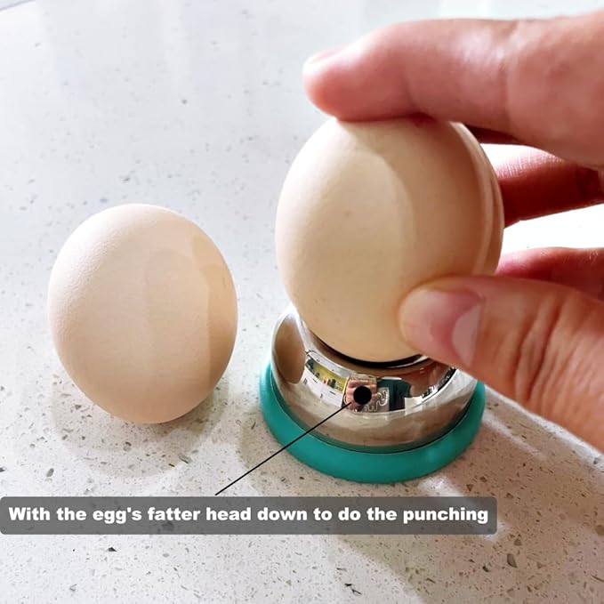 Stainless Steel Egg Piercer with Sturdy Base, Heavy Duty Tool for Hard Boiled Eggs, Non-Magnetic