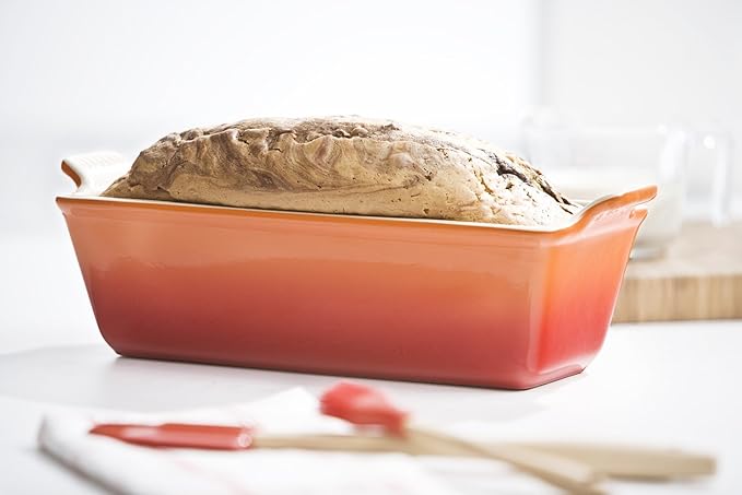 Le Creuset Stoneware Heritage Loaf Pan, 9" x 5" x 3" (1.5 qt.), Flame