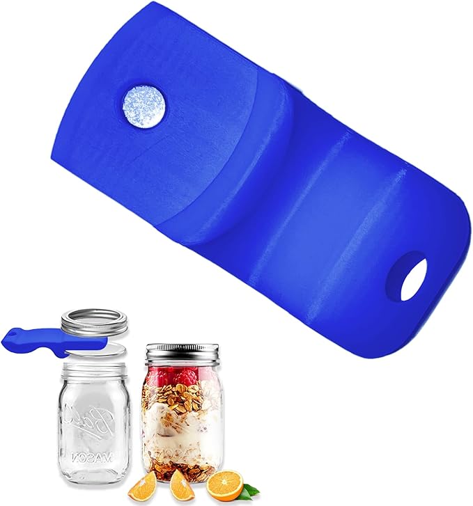 Mason Jar Opener Canning Tool,Canning Jar Opener, Releases Vacuum Seal on Wide Mouth and Regular Mouth Lids,Magnetic Jar Lid Lifter for Canning. Pickling and Home Food Storage (Dark Blue)