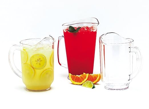 Carlisle FoodService Products Versapour Clear Pitcher Tall Pitcher for Kitchens, Restaurants, and Catering, Plastic, 60 Ounces, Clear