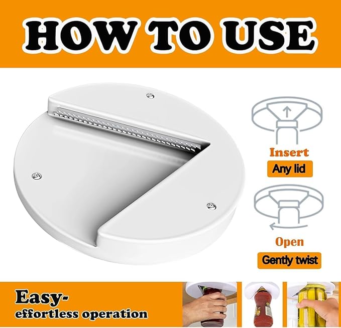 Jar Opener, Under Cabinet Jar Opener Tool, Bottle Opener for Seniors, Cap Openers for Arthritis or Weak Hands, One Handed Opener Gadgets, Essential Kitchen Gadgets for Home Assistance