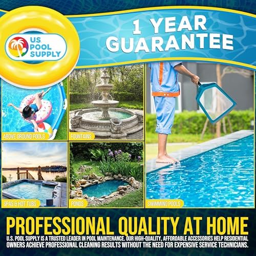 U.S. Pool Supply Pool Skimmer Net - Pool Leaf Skimmer Net, Fine Mesh