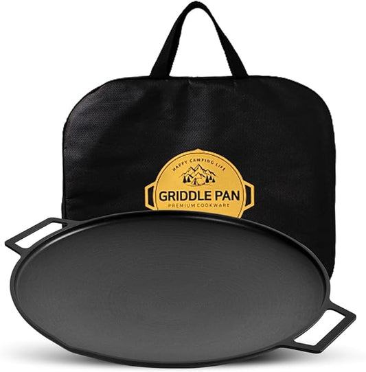 Korean BBQ 2 IH Griddle Grill Pan with Bag, Nonstick Coating, All Stove(Gas, Electric & Induction), Indoor Outdoor Griddle(14in)