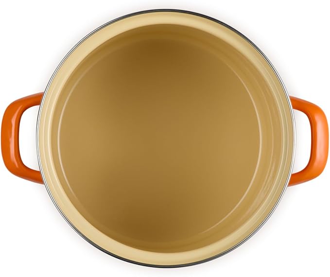 Le Creuset Enamel on Steel Traditional Stockpot, 6 qt., Flame with Stainless Steel Knob