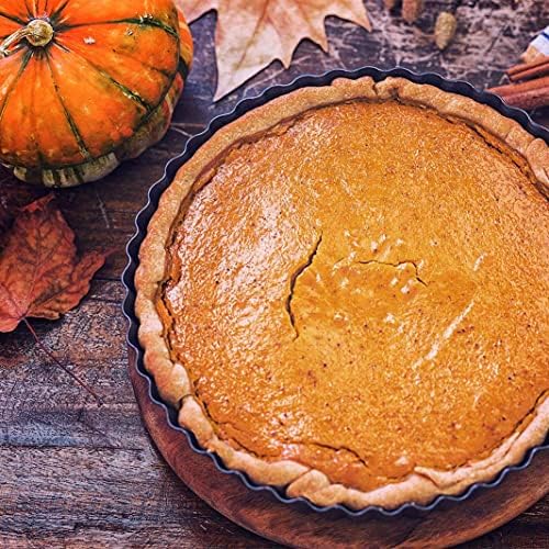 2 Pack 10 Inch Nonstick Tart Pan, Quiche Pan, Carbon Steel Deep-dish Pie Pan with Removable Loose Bottom Quiche Baking Dish