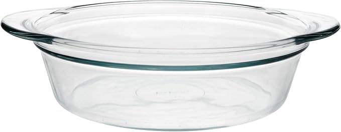 Pyrex 2.5-Quart Deep 9.5in Pie Plate – Perfect for Sweet Rolls, Pot Pies, and Pies – Made in USA