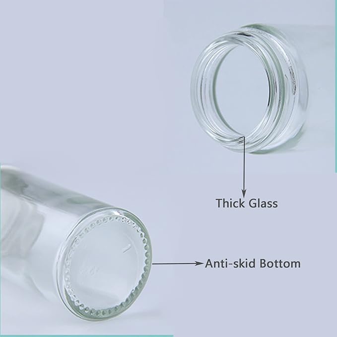 2-Pack Glass Spice Jars Set, With Spice Labels, Chalk Marker, Funnel, Shaker Lids and Airtight Metal Caps Included, 4oz Empty Spice Bottles, Square/Cylinder (Cylinder)