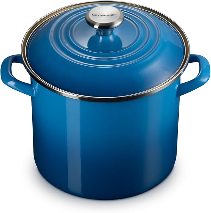 Le Creuset Enamel on Steel Traditional Stockpot, 8 qt., Marseille with Stainless Steel Knob