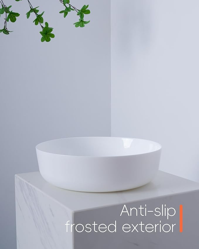 10 Inch 90 OZ Opal Glass Serving Bowls Set of 2, Extra Large White Salad Bowls for Kitchen, Microwave & Dishwasher Safe