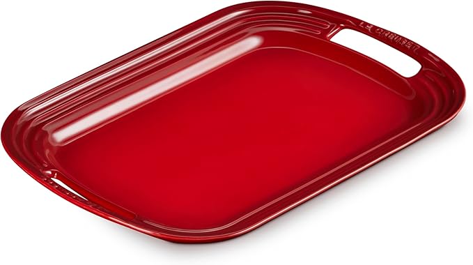 Le Creuset Stoneware Serving Platter, 16.25", Cerise