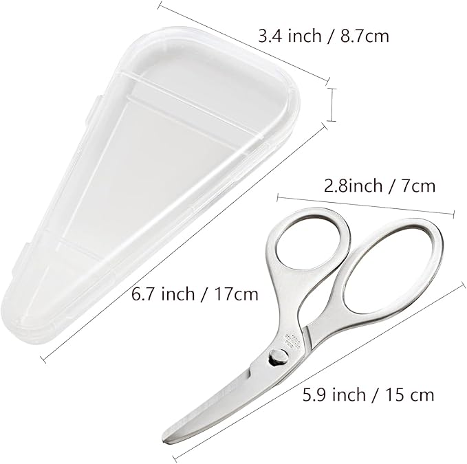 Baby Food Scissors Kitchen Shears, Stainless Steel Kitchen Scissors for Cutting Food, Noodles, Meat, Chicken, Veggies and Fruits