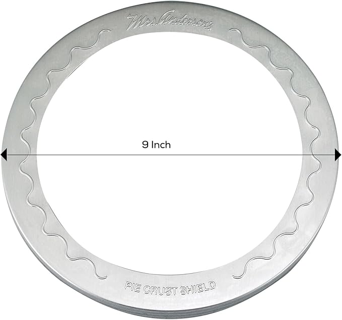 Mrs. Anderson's Baking Pie Crust Protector Shield, Fits Up To 8-Inch Pie Plates, Prevents Over-Browning And Spills