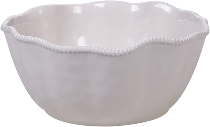 Perlette Cream Deep Bowl 11" x 5"