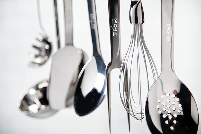 All-Clad Specialty Stainless Steel Kitchen Gadgets Slotted Turner Kitchen Tools, Kitchen Hacks Silver