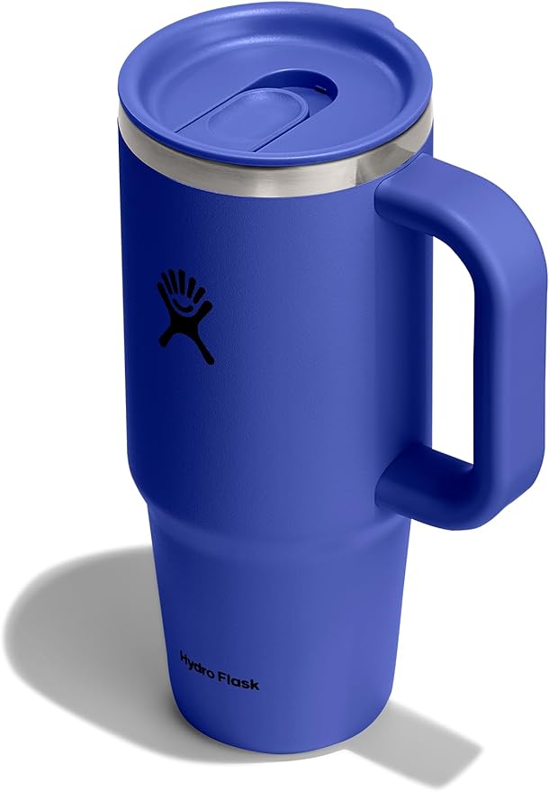 Hydro Flask Coffee Travel Tumbler Mug – Insulated Stainless Steel, Leak Resistant Hot & Iced Coffee Cup 24 Oz Capri Blue