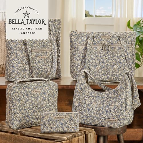 Bella Taylor Lunch Tote, Quilted Lunch Bag, Khaki Floral