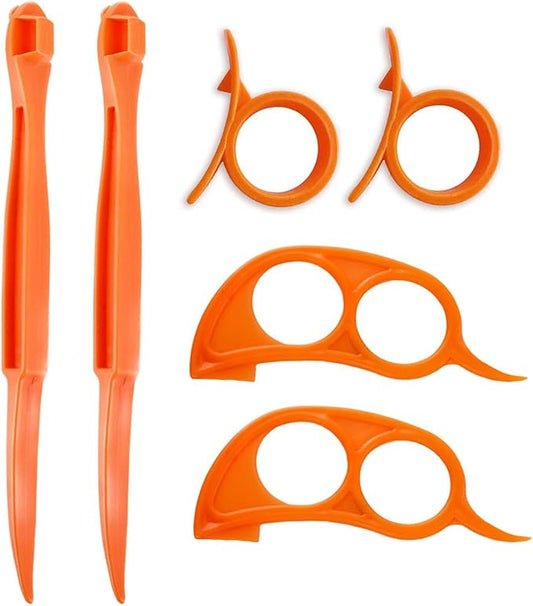 Orange Citrus Peelers, Cosmer Set of 6 Plastic Easy Slicer Cutter Peeler Remover Opener Kitchen Accessories Knife Cooking Tool Kitchen Gadgets (Set B)