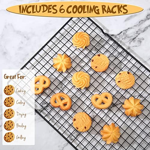 Harloon 6 Pieces Cooling Racks for Baking Wire Grid Set,16 x 9.8 Inch