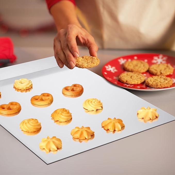 3 Pcs Large Flat Cookie Baking Sheets 13 x 16 Inch Aluminum Cookie Sheet Flat Insulated Baking No Edges Pans Pan Tray for Oven Bake Cooking