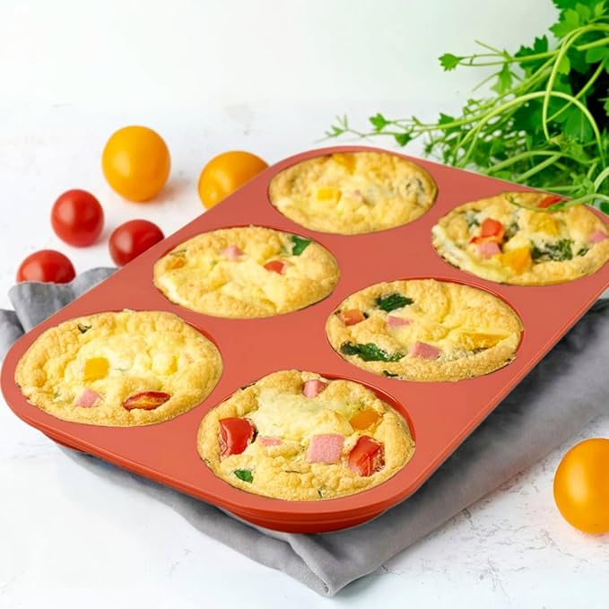 JOERSH 3-PK Silicone Egg Mold Non-Stick 4 Inch Jumbo Size Muffin Top Pan, Large Round Silicone Molds for Baking Hamburger Bun, Egg Bites, Breakfast Sandwiches, Pancakes
