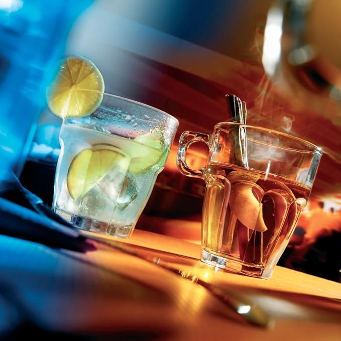 Bormioli Rocco Rock Bar Stackable Double Old Fashioned Glasses, 13 1/4 Ounce, Set of 6