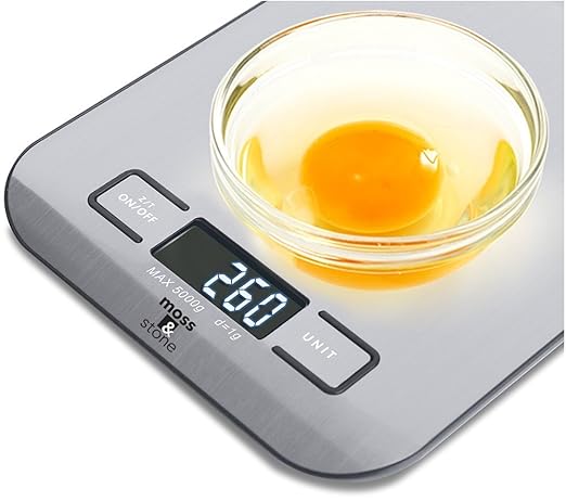 Moss and Stone Digital Kitchen Scale Food Multifunction Accuracy Digital Scale LCD Display 11 Lb 5 Kg, Food Scales Digital Weight Grams and Oz, Baking Scale, Stainless Steel Small Food Scale