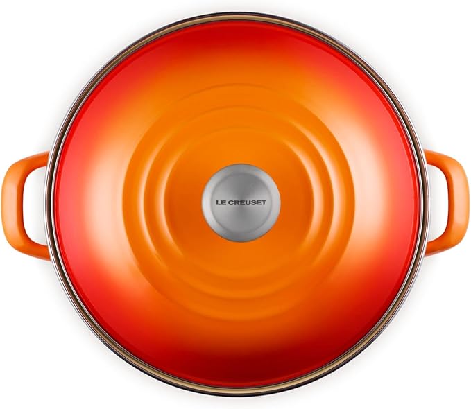 Le Creuset Enamel on Steel Traditional Stockpot, 12 qt., Flame with Stainless Steel Knob